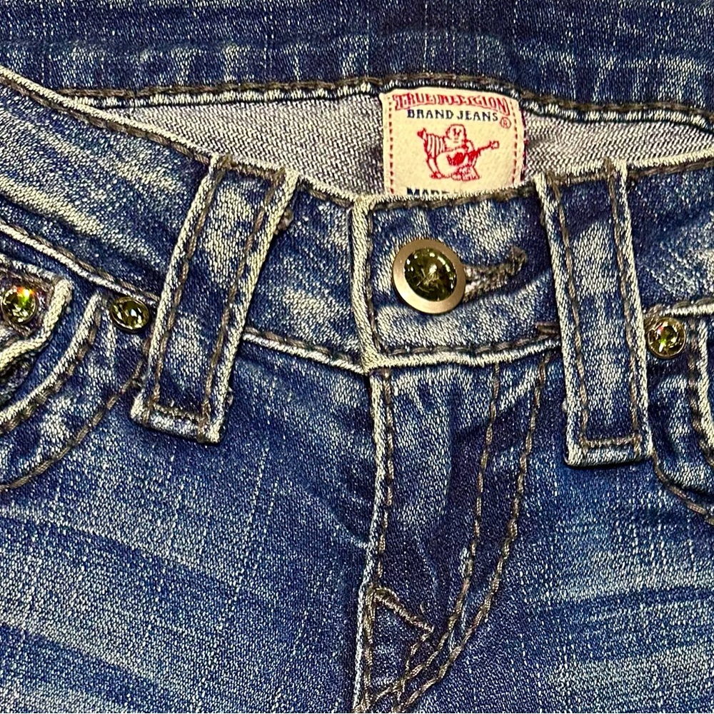 True Religion Dark Blue Straight Leg Jeans - Picture 2 of 5